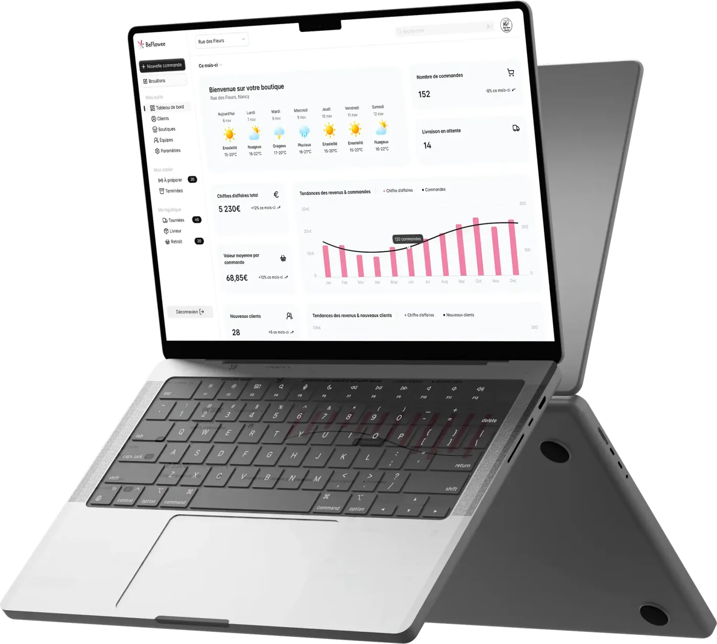 Aperçu du logiciel BeFlowee sur MacBook