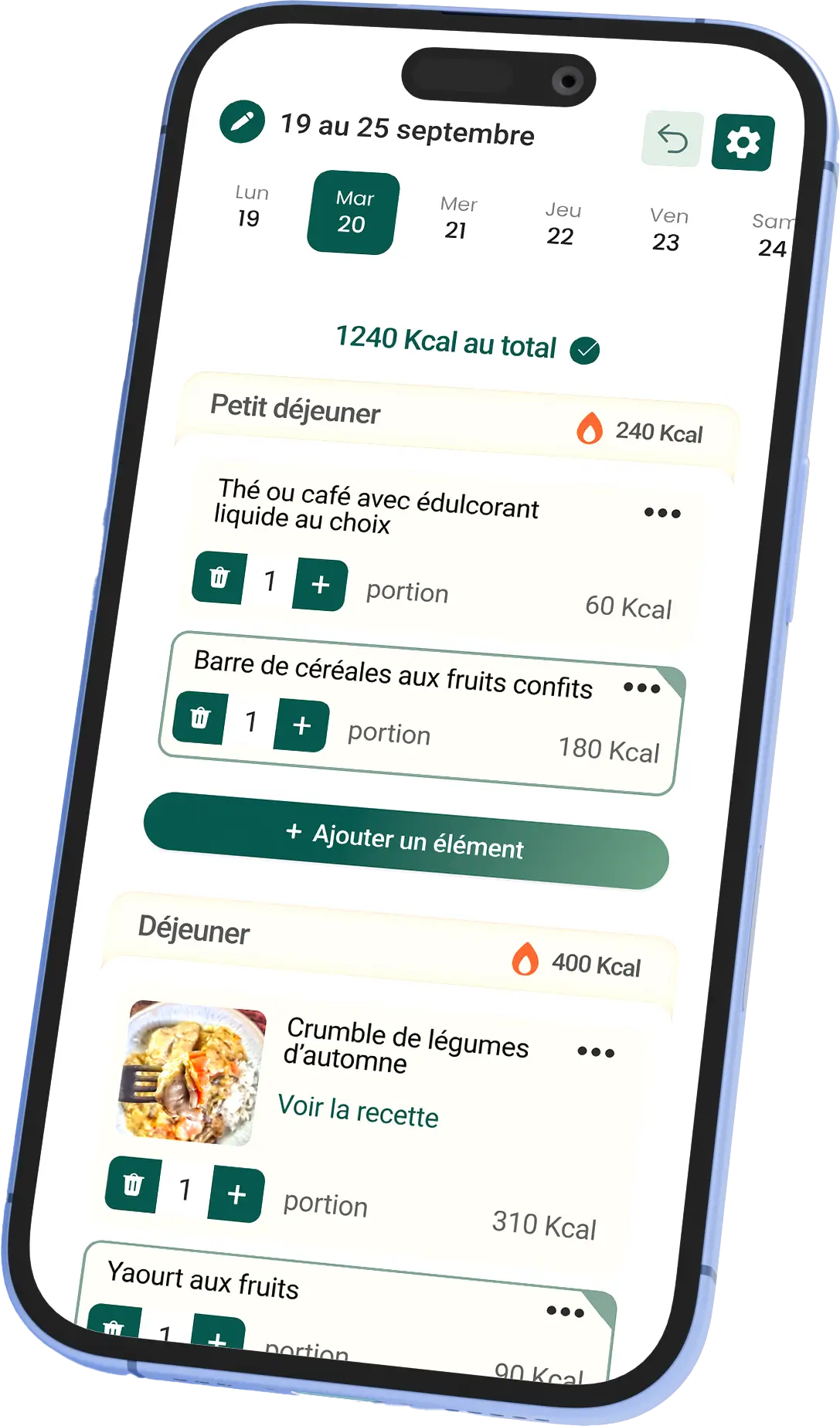 Aperçu de l’application Mieux dans Mon Corps